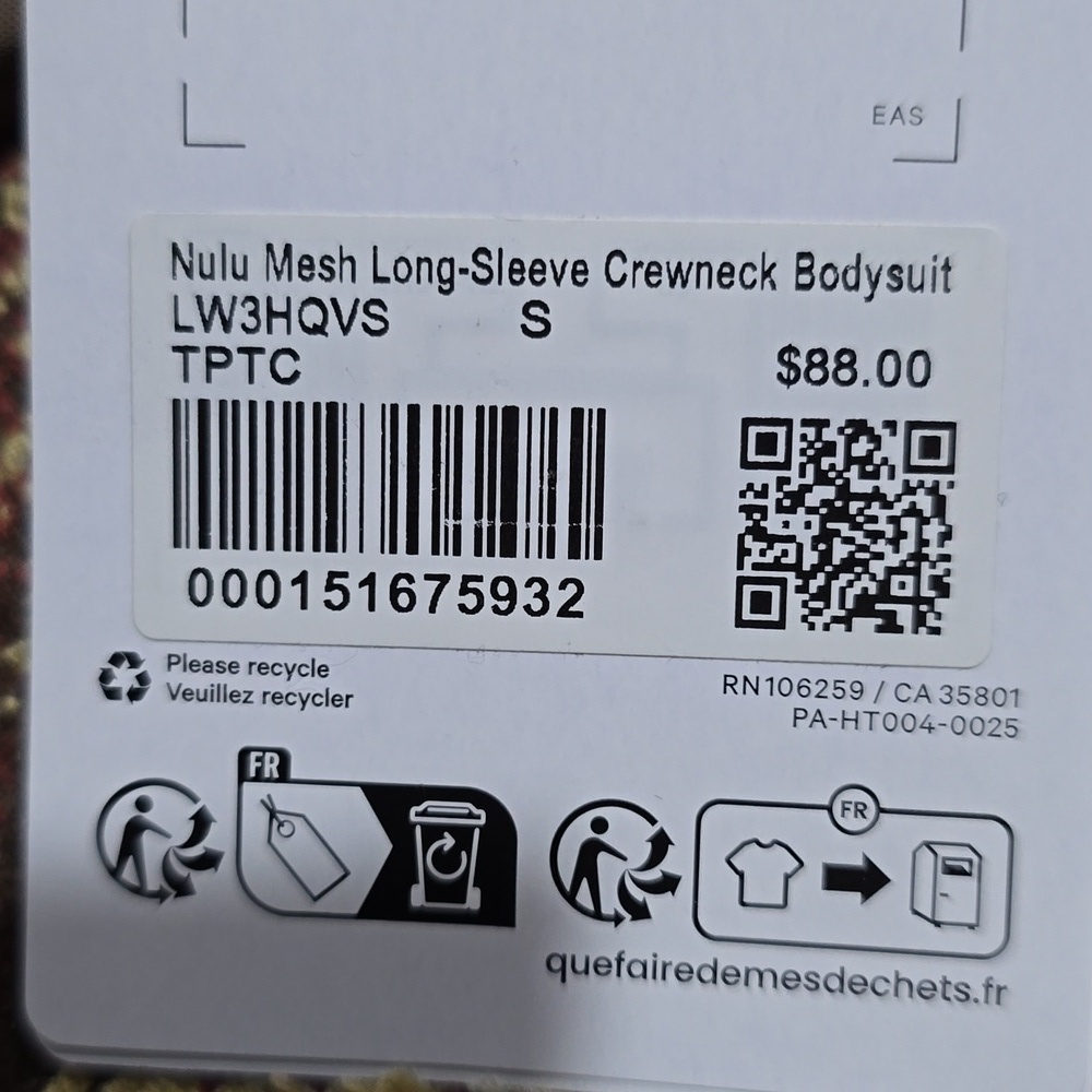 NWT Lululemon Wundermost Nulu Mesh Long-Sleeve Crewneck Bodysuit Taupetastic - Picture 3 of 9